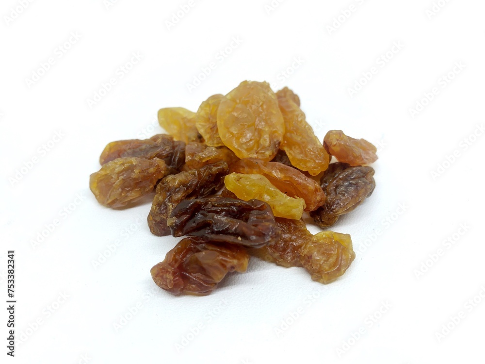 raisins isolated white color