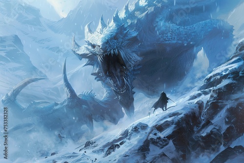 A snowy mountain inhabited by monsters