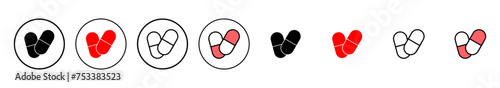 Pills icon vector illustration. capsule icon. Drug sign and symbol