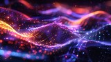 Abstract purple and orange background with glowing dots