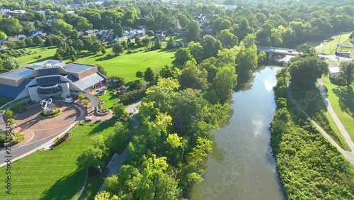 Aerial View of Minnetrista Museum Gardens with Reflective Water in Muncie photo