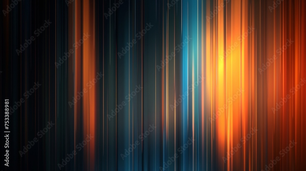 Abstract background with vertical lines of light, glowing in blue and orange color