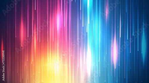 Abstract background with vertical lines of light, glowing in blue and orange color
