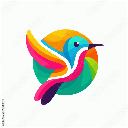 flat vector logo of hummingbird ,  vector logo of hummingbird ,  logo of hummingbird © Muhammad