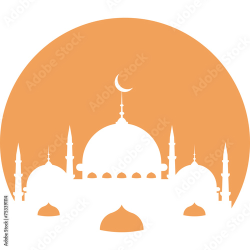 Circle Muslim Mosque Silhouette