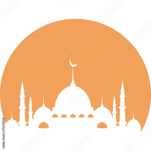 Circle Muslim Mosque Silhouette