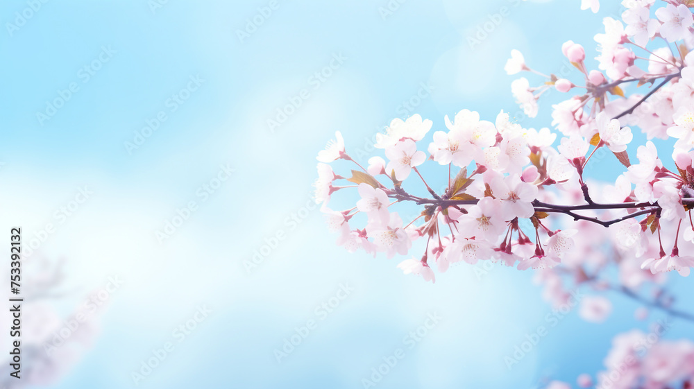 Obraz premium Beautiful pink cherry blossom background