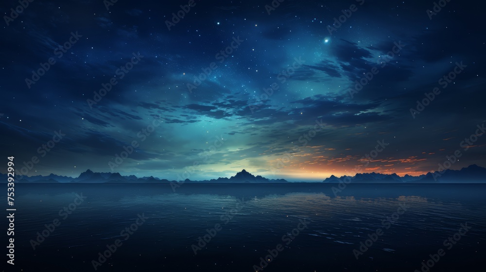 Fototapeta premium Bright full moon, night sky with ample space around