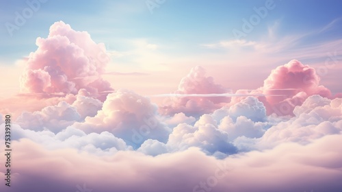 Dreamy cloudscape, pastel colors photo