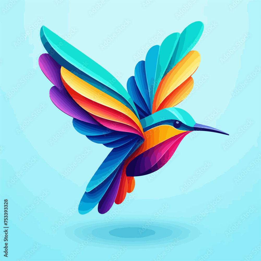 flat vector logo of hummingbird , vector logo of hummingbird , logo of hummingbird