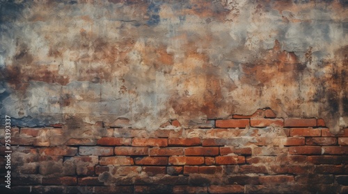 Grunge brick wall texture, urban backdrop with space