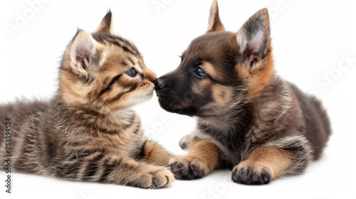 仲良しな子猫と子犬 © Rossi0917
