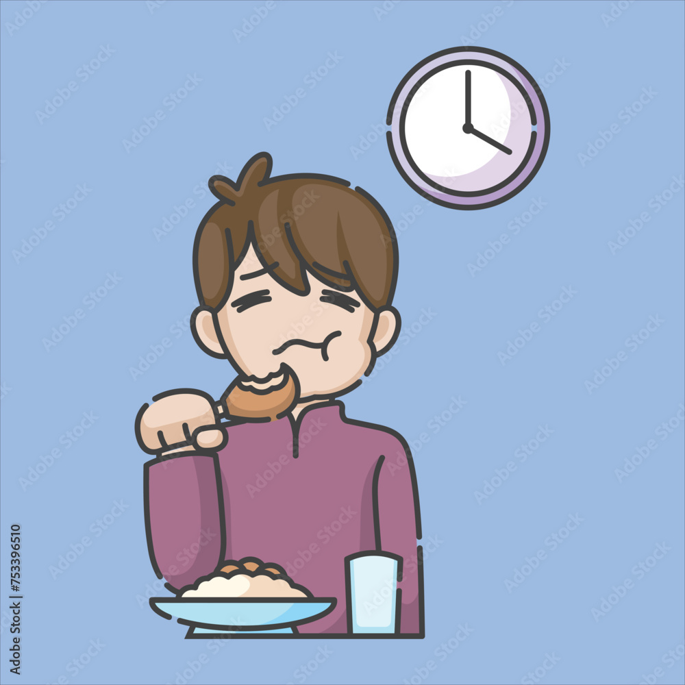 Ramadan activity boy vector arts. Islamic activities in daily. Cartoon character for kids Ramadan activity boy vector arts. Islamic activities in daily. Cartoon character for kids
