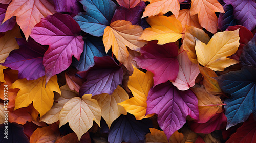 Texture of multicolored autumn foliage