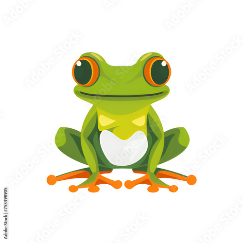 Flat vector frog on white  © Taiwo