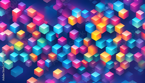 Cube Gradient Wallpaper, Background, Gradient, Cube, Colorful, Wallpaper, Abstract, Vibrant, Design, Texture, Pattern, Modern, Decoration, Artistic, Digital, AI Generated