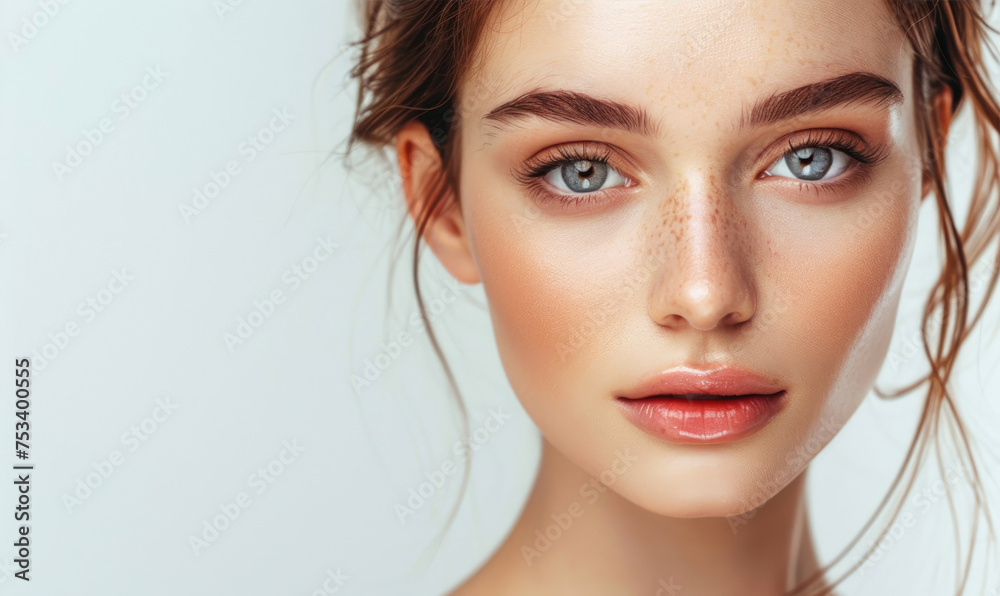 Beauty portrait of a young beautiful woman with healthy clean skin Beauty portrait of a young beautiful woman with healthy clean skin