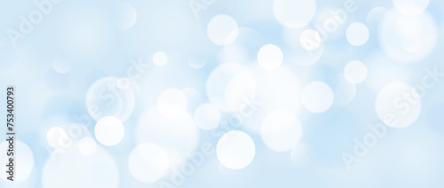 Abstract circle bokeh wallpaper. Smooth soft blue blur effect background. Shiny blurry light sparkles texture. Seasonal backdrop for Christmas, New Year or birthday card, poster, banner. Vector