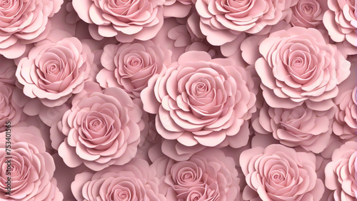 Pink roses seamless pattern.