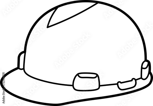 Hard Hat Outline Illustration Vector