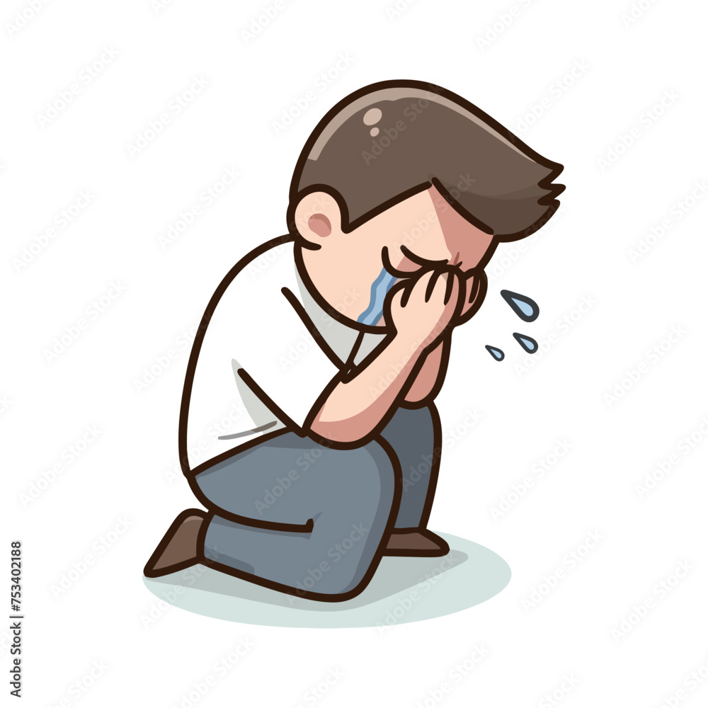 Cartoon Simple of Sad Men Cartoon Simple of Sad Men