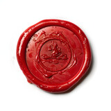 red wax seal on white background