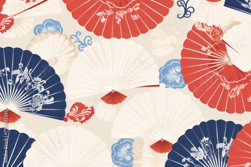 Immerse yourself in the cultural richness of China with a seamless pattern background, featuring elements like traditional, Generative AI