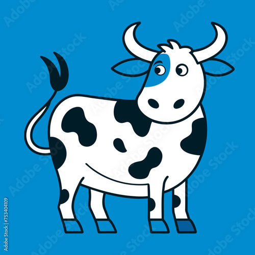 Cow, heifer, ladybird, pet, vector, illustration, draw, cartoon, pretty, cute