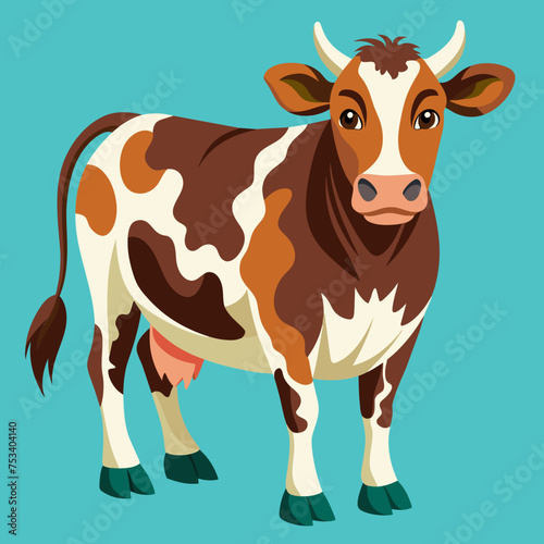Cow, heifer, ladybird, pet, vector, illustration, draw, cartoon, pretty, cute