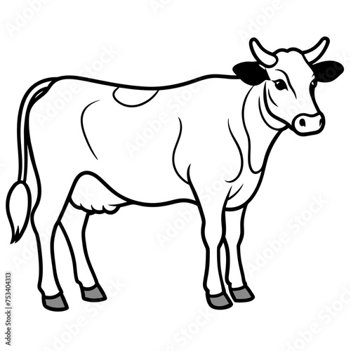 Cow, heifer, ladybird, pet, vector, illustration, draw, cartoon, pretty, cute © Gleb