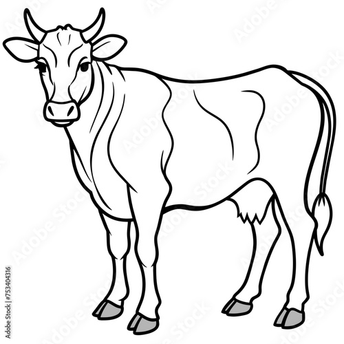 Cow, heifer, ladybird, pet, vector, illustration, draw, cartoon, pretty, cute