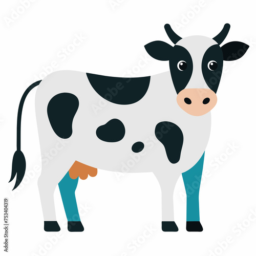 Cow, heifer, ladybird, pet, vector, illustration, draw, cartoon, pretty, cute