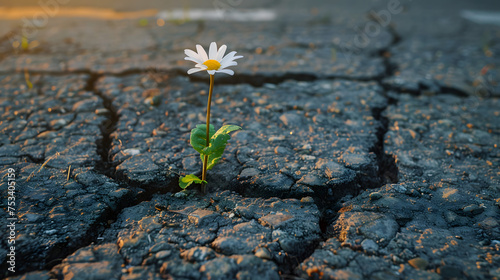 破壊された大地から芽生える未来への希望を象徴する花