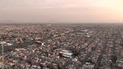 Slow motion drone footage of the Metropolitan Area of CDMX, including Ecatepec
