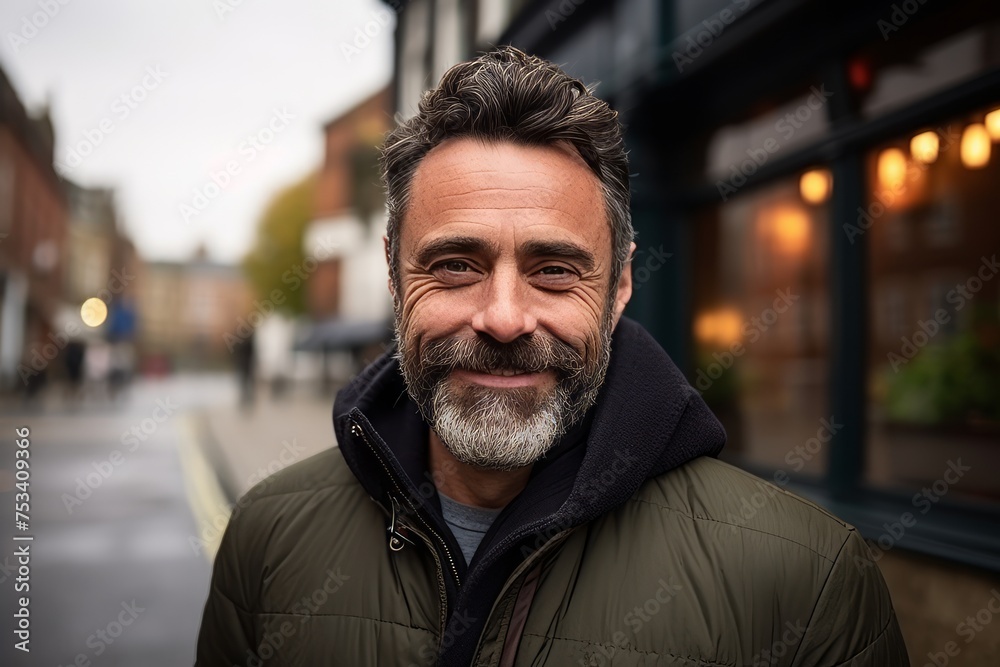 Portrait of a handsome senior man with grey beard smiling at the camera Portrait of a handsome senior man with grey beard smiling at the camera