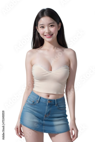 sexy asian woman on transparent background