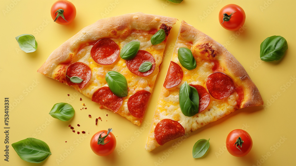 pizza with tomato and basil pizza with tomato and basil