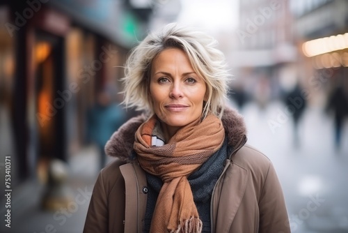 Wallpaper Mural Portrait of a beautiful middle-aged woman in a city street Torontodigital.ca