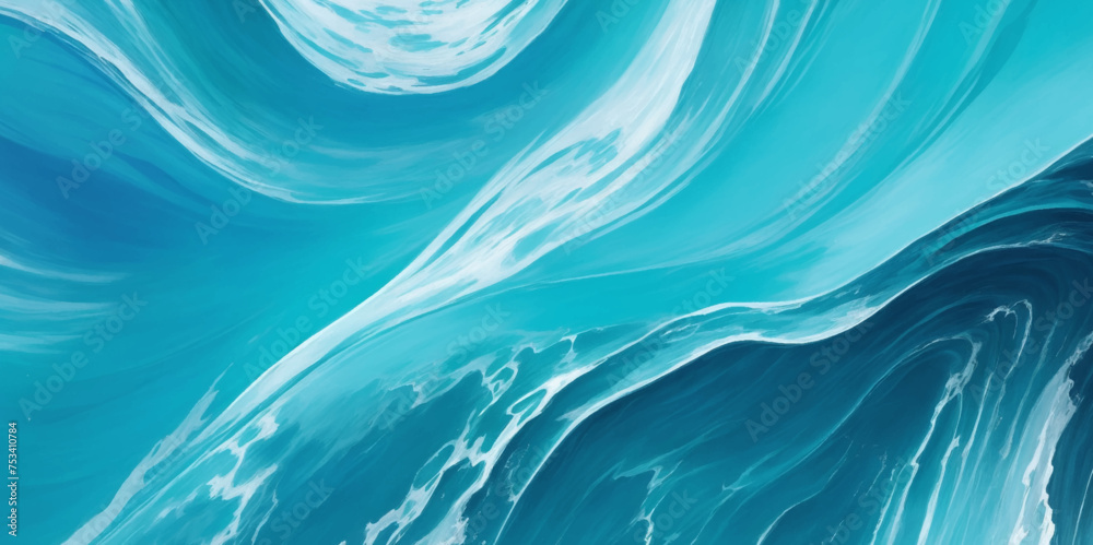 Abstract blue and white water ocean wave and curved line background ...
