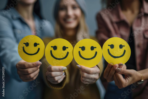 Smiling face happy individual, positivity at work or team concept