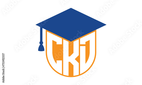 CKD initial letter academic logo design vector template. school college logo, university logo, graduation cap logo, institute logo, educational logo, library logo, teaching logo, book shop, varsity	