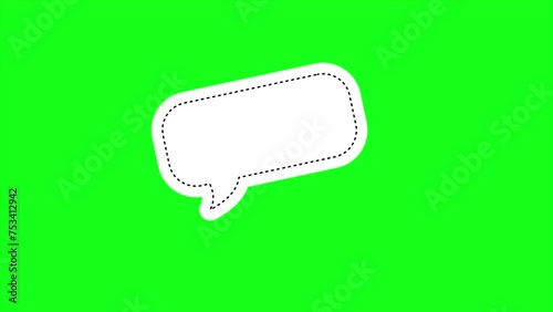 Speech Bubble animation, Speech bubble element on green screen. Talking space in flat style. Popup massage, social media chat animation, Motion graphics 