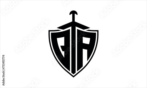QA initial letter shield icon gaming logo design vector template. batman logo, sports logo, monogram, polygon, war game, symbol, playing logo, abstract, fighting, typography, icon, minimal, knife logo