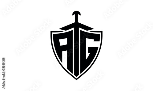 AG initial letter shield icon gaming logo design vector template. batman logo, sports logo, monogram, polygon, war game, symbol, playing logo, abstract, fighting, typography, icon, minimal, knife logo