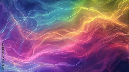 Abstract multicolor wavy line of light, neon glowing lines, magic energy space light concept, abstract background wallpaper design,brilliant color dynamic flow background 