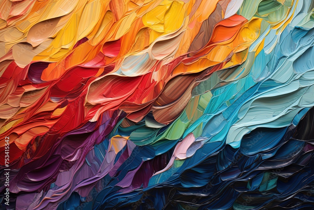 A painting of various brushstrokes of acrylic paint. A painting of various brushstrokes of acrylic paint.