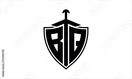 BQ initial letter shield icon gaming logo design vector template. batman logo, sports logo, monogram, polygon, war game, symbol, playing logo, abstract, fighting, typography, icon, minimal, knife logo