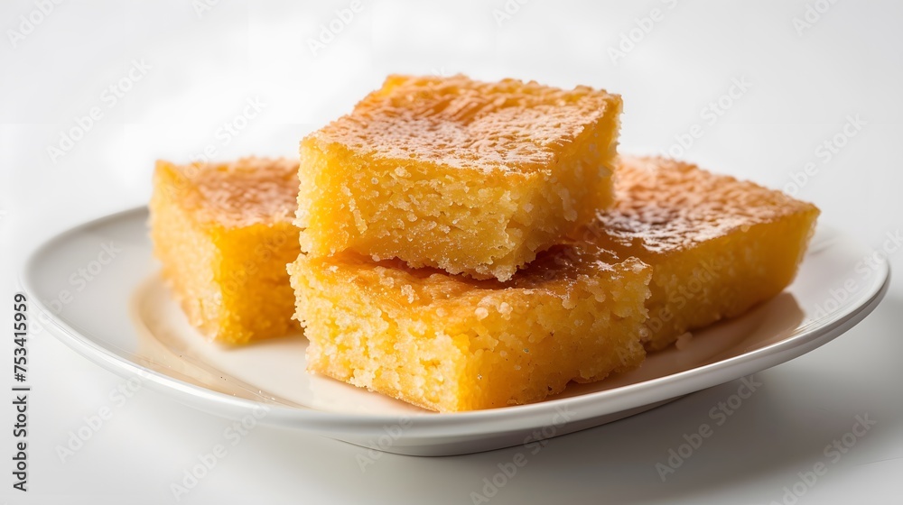 cake on a white plate