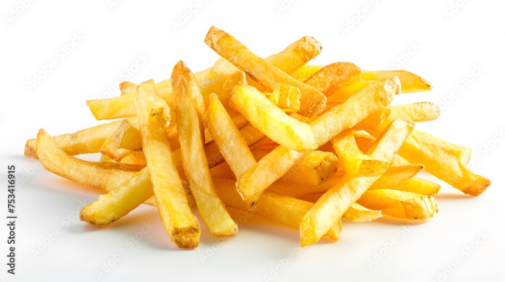 french fries on white background french fries on white background