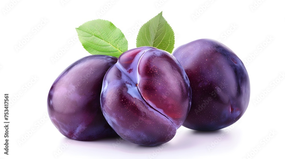 Obraz premium plums isolated on white